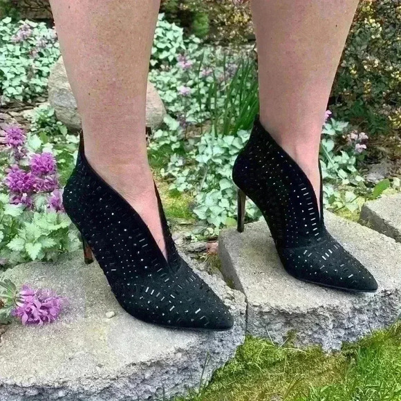 Donald J. Pliner Shoes - NWOT Donald Pliner Black Sequined Boots size 8